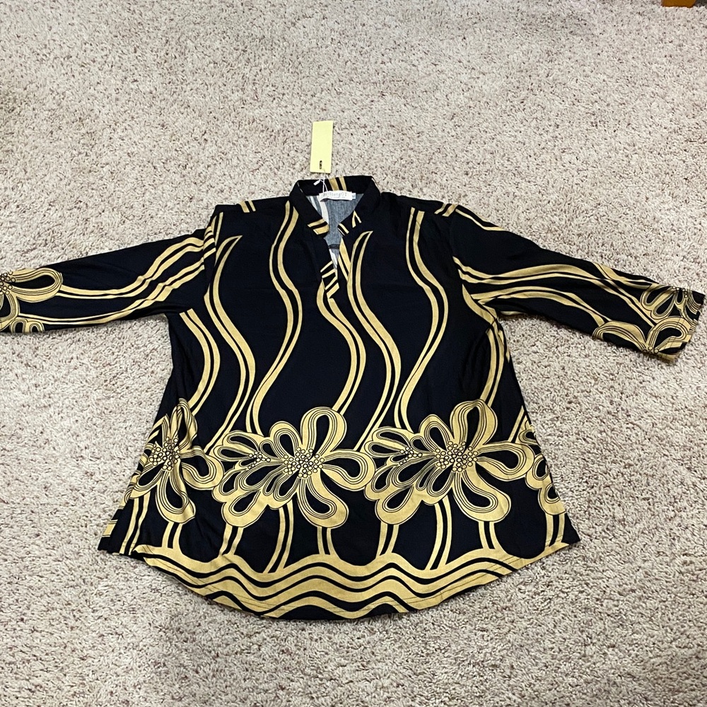 Stylish Black and Gold Women's Blouse